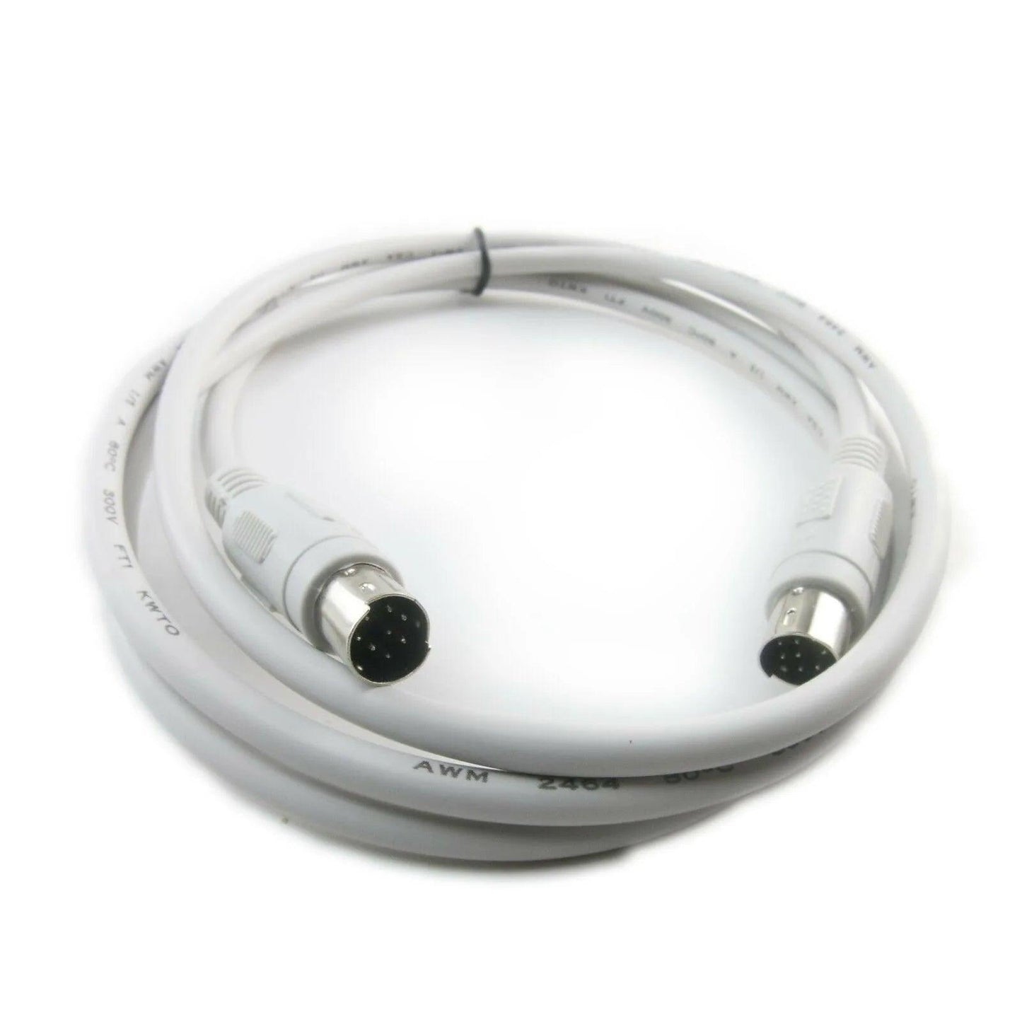White Ensoniq ASR-10 output expander cable with round multi-pin connectors on a white background