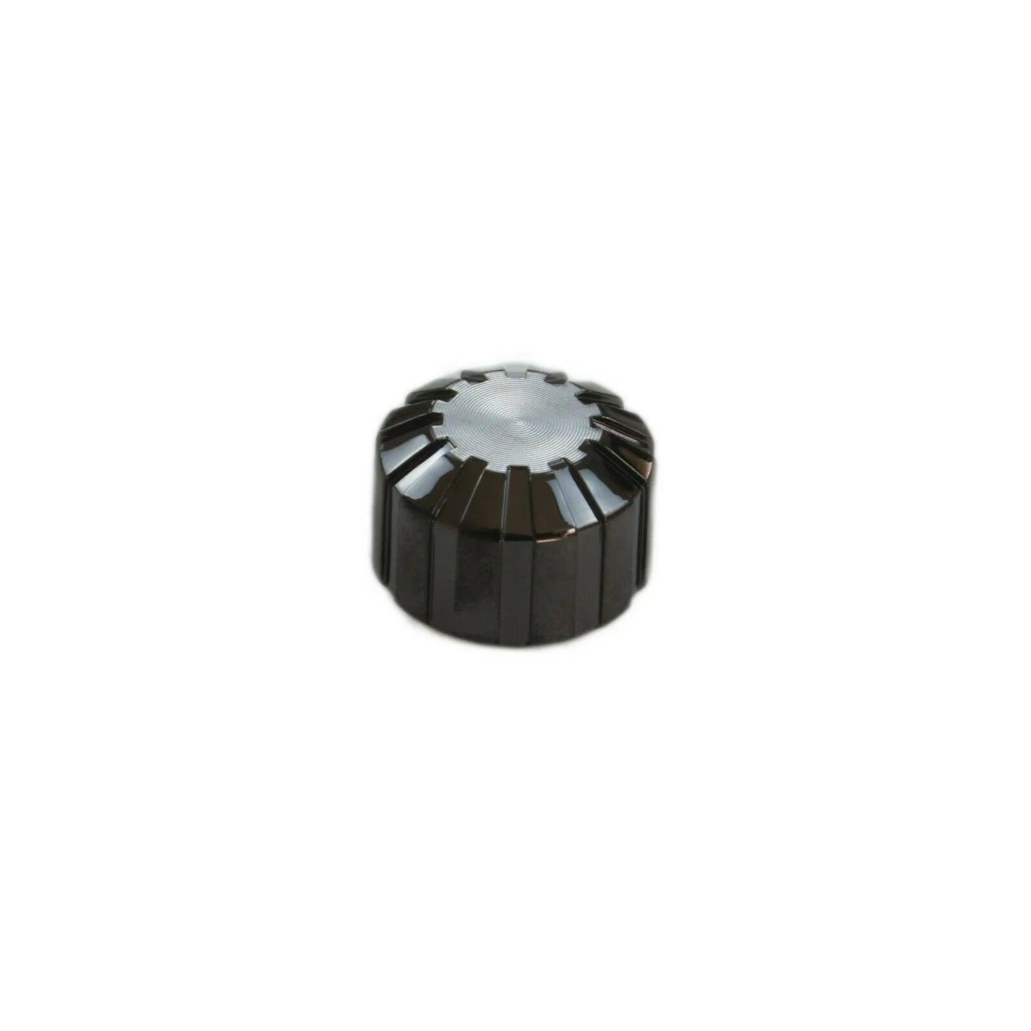Black Korg Kaossilator Pro encoder knob synthesizer part with ridged grip and silver top