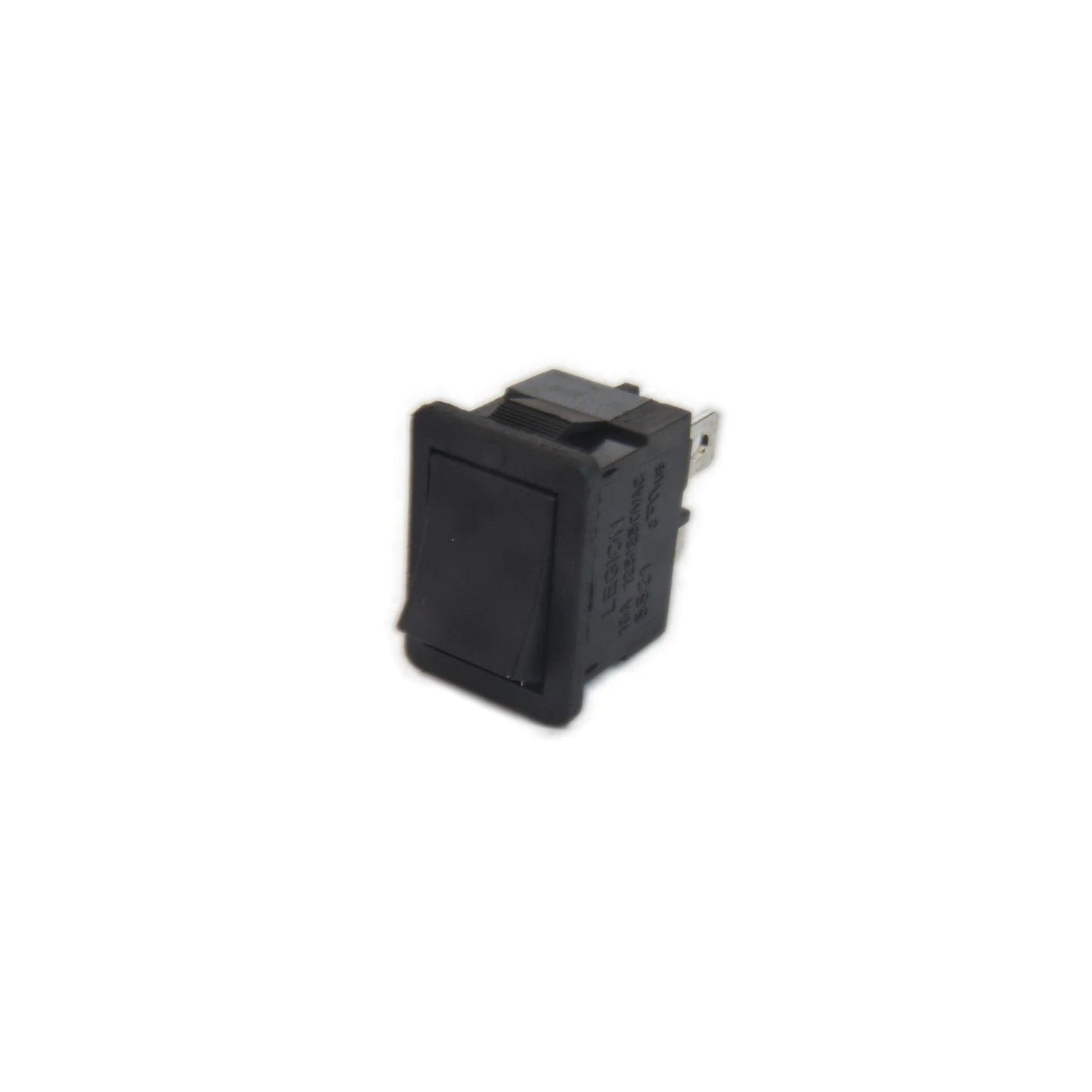 Black rectangular rocker power switch for Korg Kronos synthesizer parts on white background