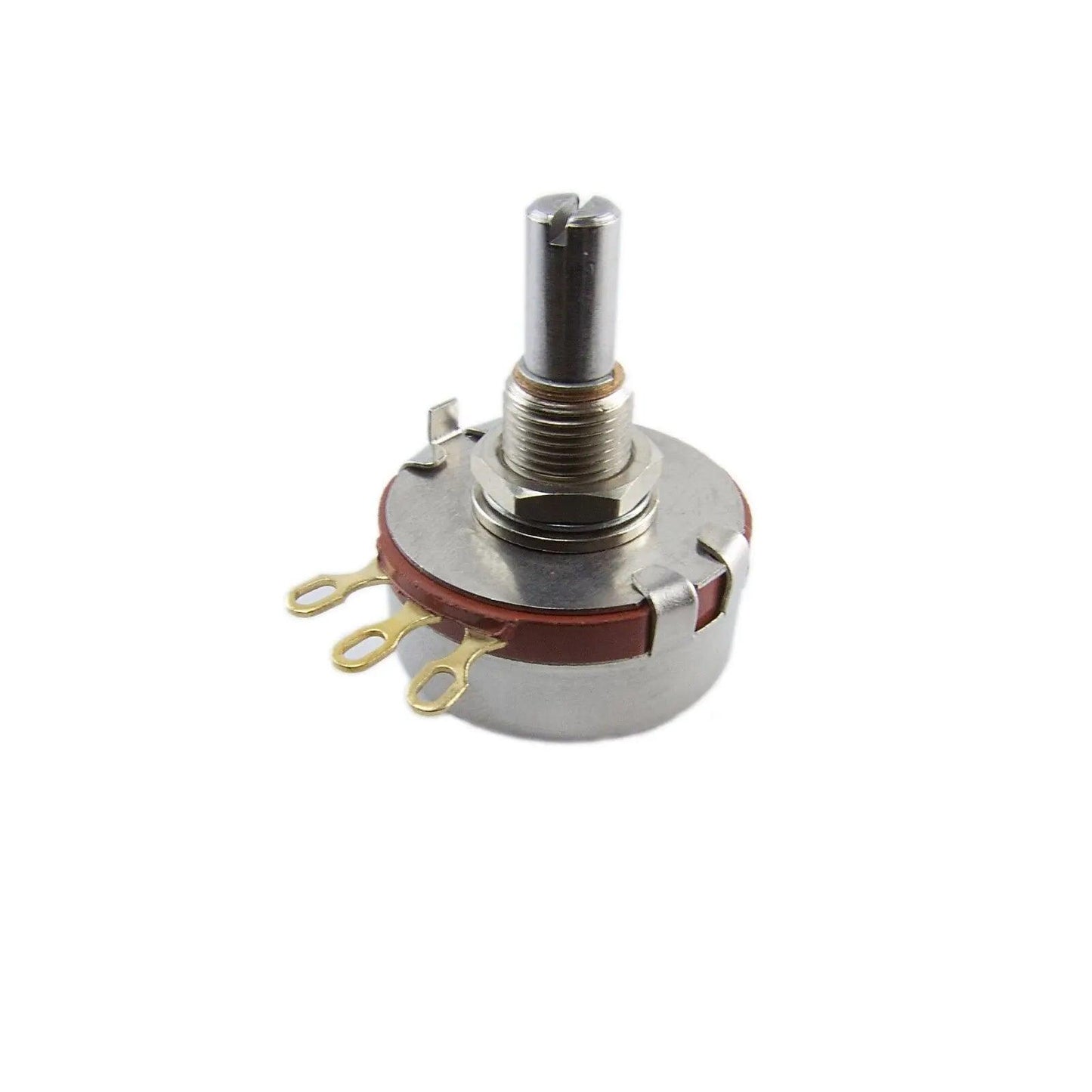 Moog Minimoog Model D rotary potentiometer with metal shaft and three gold terminals