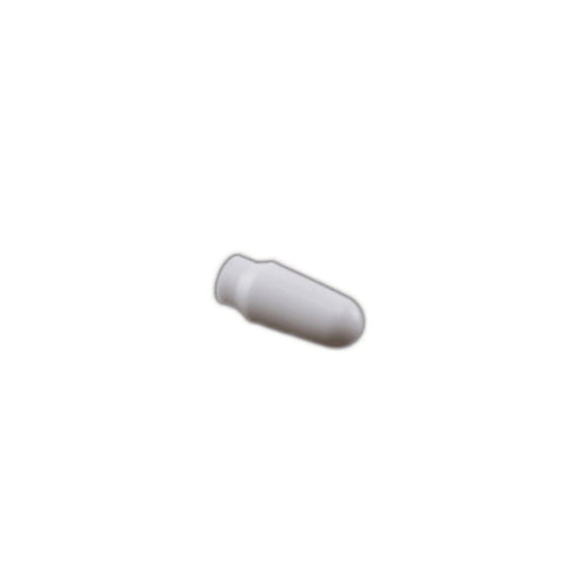 White plastic knob or slider cap for ARP Odyssey synthesizer part on white background