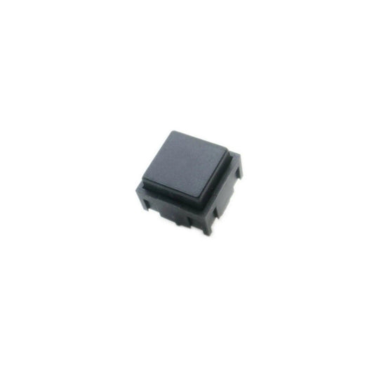 Black small square MS6 push button switch for synthesizer parts on white background
