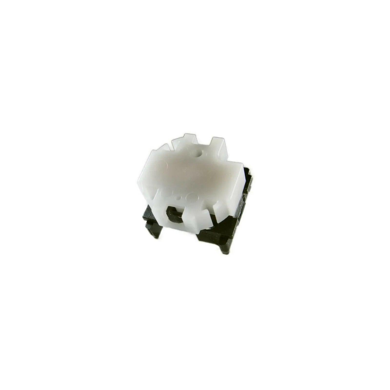 E-mu E4K white pushbutton switch for synthesizer parts with black base on white background