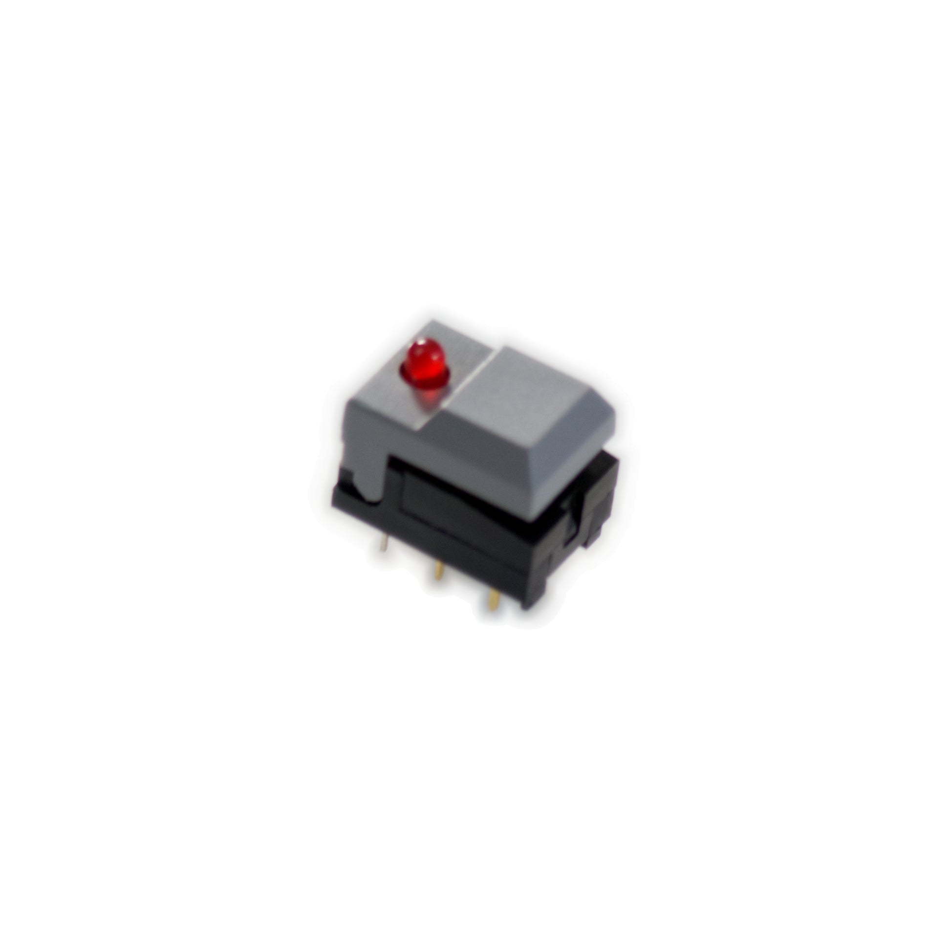 Elka Elkatwin 61 gray panel switch with red LED for synthesizer parts on white background
