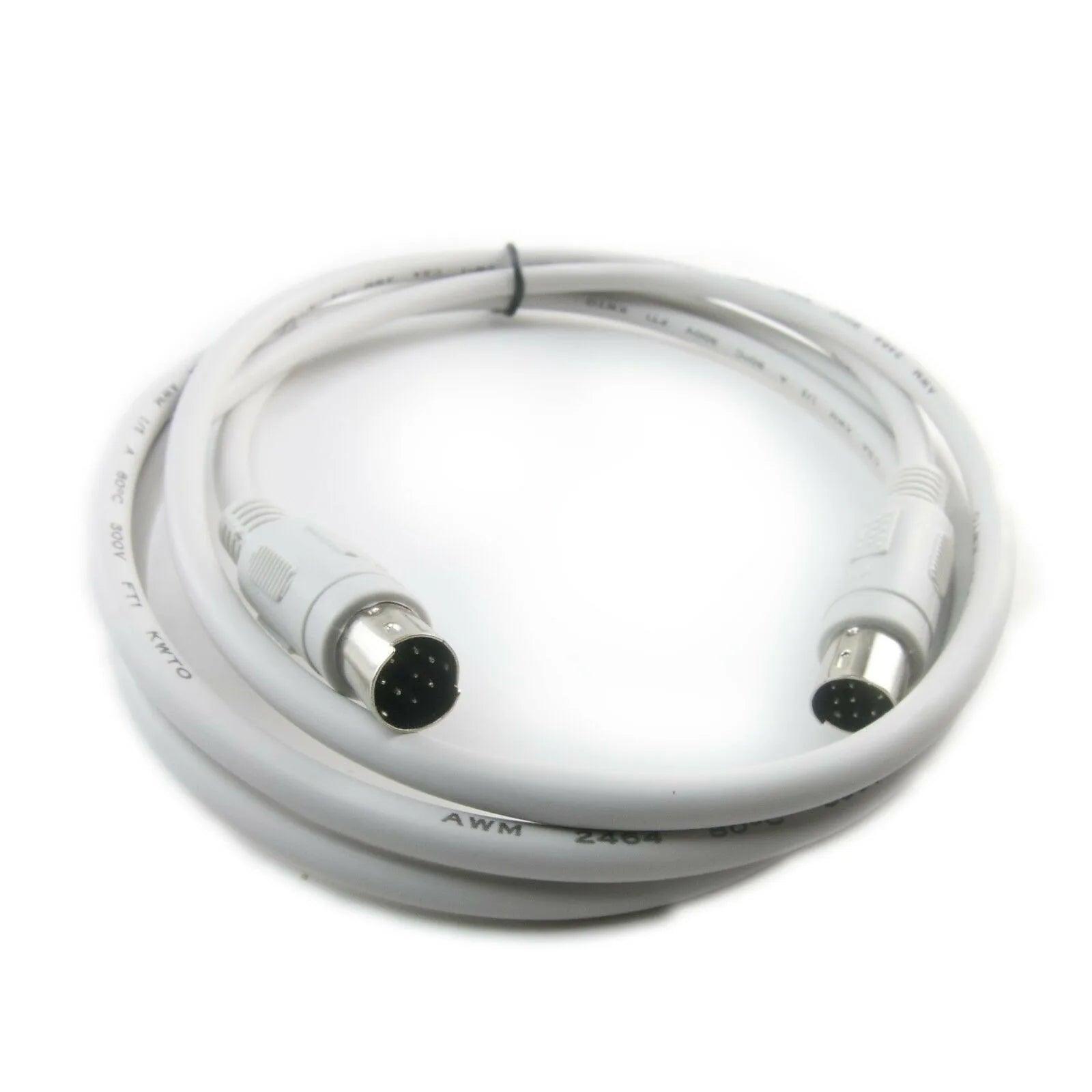 White Ensoniq ASR-10 output expander cable with round multi-pin connectors on a white background