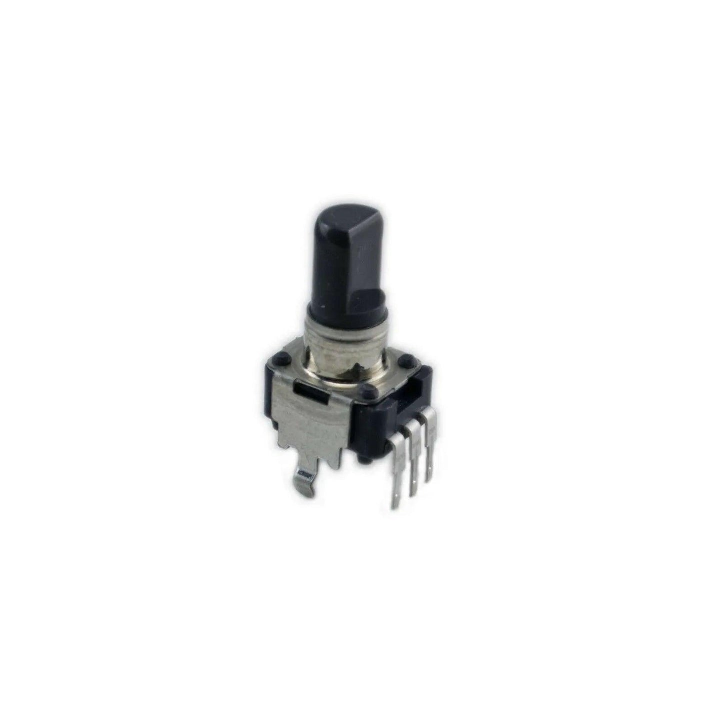 Korg D1200 rotary potentiometer with center detent for synthesizer parts, metal and black plastic