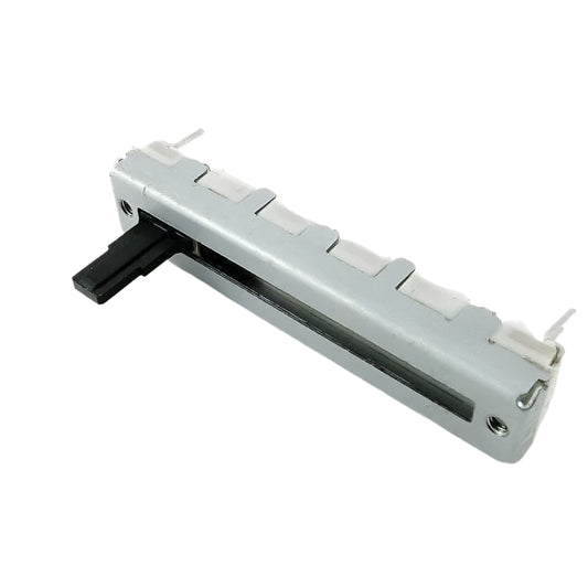 Close-up of Korg PA500 slide potentiometer for synthesizer audio control