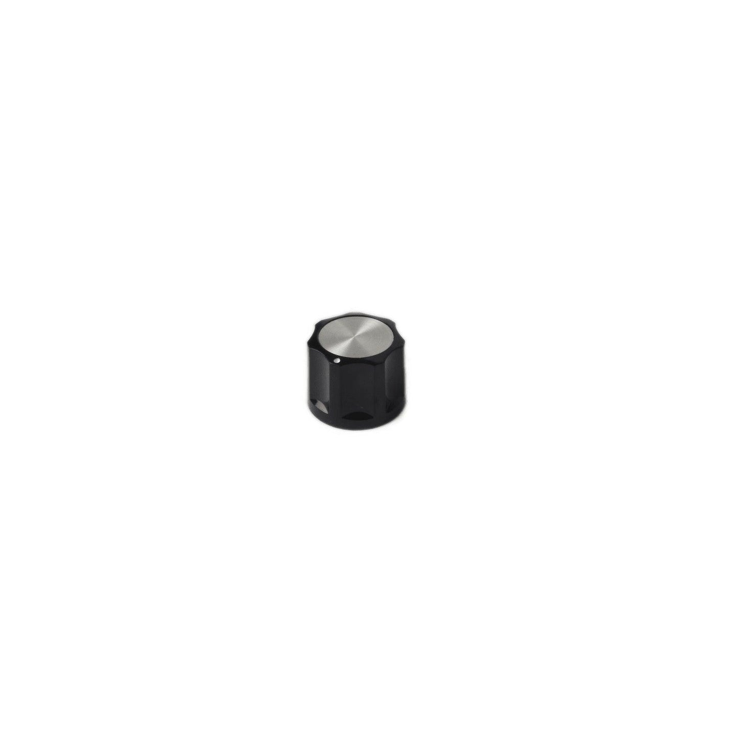 Black small knob with metallic silver top for Moog Minimoog Voyager synthesizer